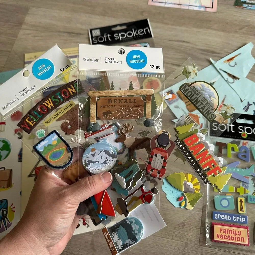 Travel & Outdoors Themed Stickers - Large Lot - for Scrapbook Crafts Collection